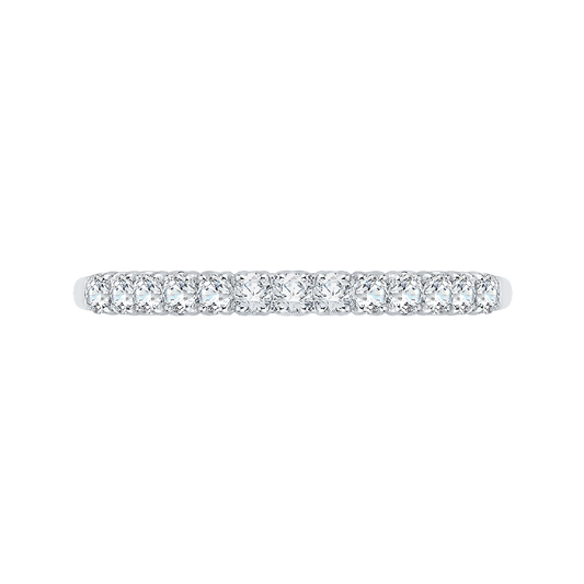 Round Diamond Wedding Band in 14K White Gold