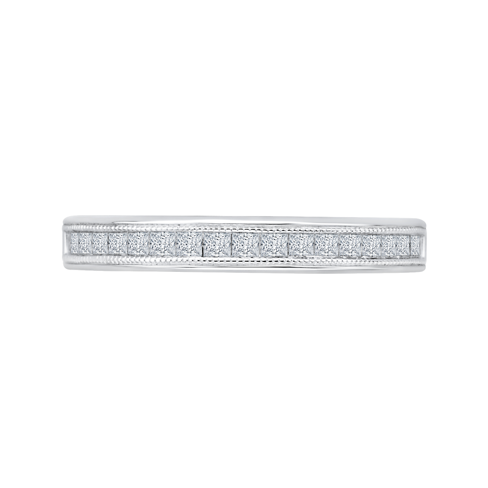 Princess Cut Diamond Wedding band in 14K White Gold