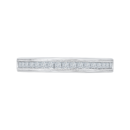 Princess Cut Diamond Wedding band in 14K White Gold