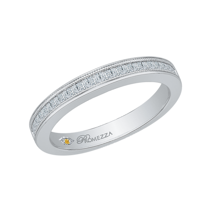Princess Cut Diamond Wedding band in 14K White Gold