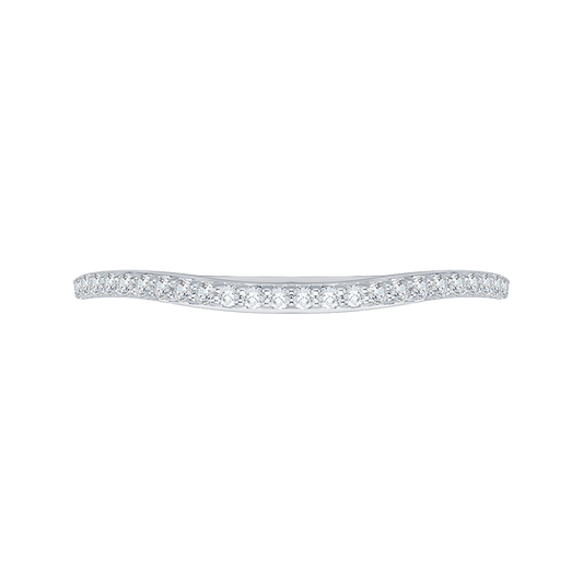 Round Diamond Half-Eternity Wedding Band In 14K White Gold
