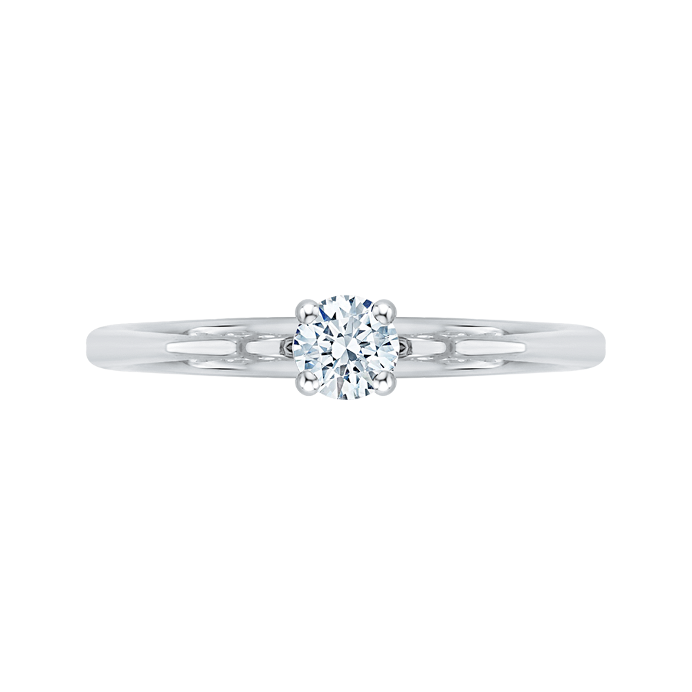 Diamond Solitaire Petite Engagement Ring in 14K White Gold