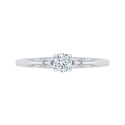 Diamond Solitaire Petite Engagement Ring in 14K White Gold