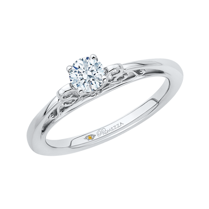 Diamond Solitaire Petite Engagement Ring in 14K White Gold