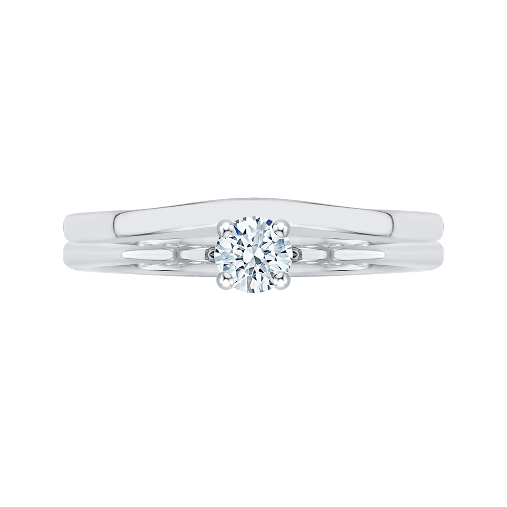 Diamond Solitaire Petite Engagement Ring in 14K White Gold