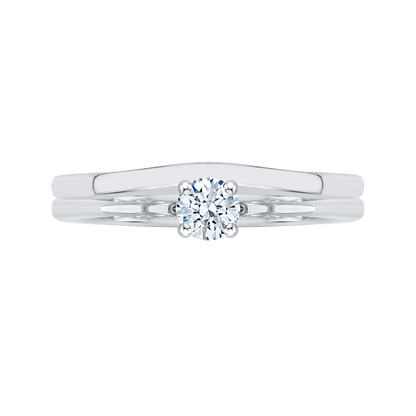 Diamond Solitaire Petite Engagement Ring in 14K White Gold