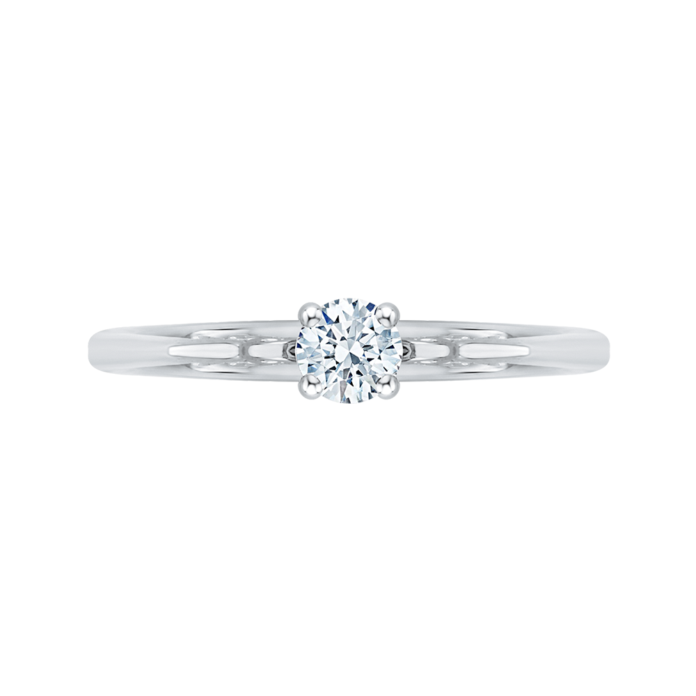 Diamond Solitaire Petite Engagement Ring in 14K White Gold