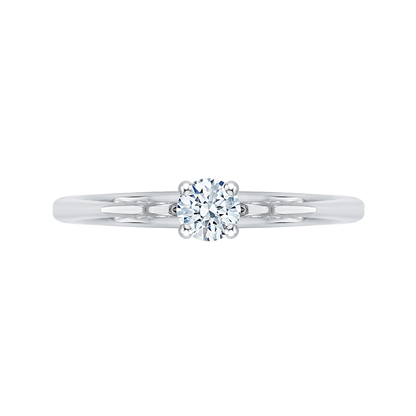 Diamond Solitaire Petite Engagement Ring in 14K White Gold