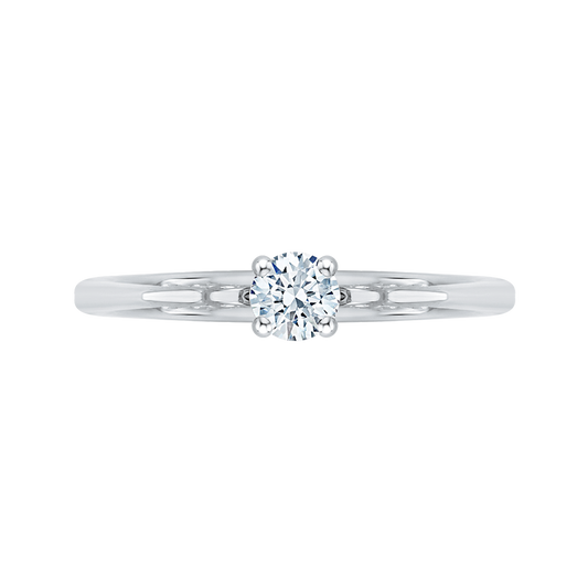 Diamond Solitaire Petite Engagement Ring in 14K White Gold