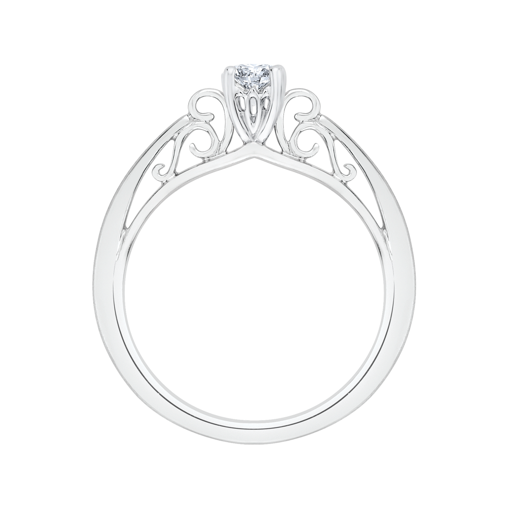 Diamond Solitaire Petite Engagement Ring in 14K White Gold