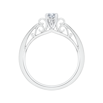 Diamond Solitaire Petite Engagement Ring in 14K White Gold