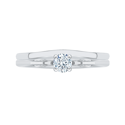 Diamond Solitaire Petite Engagement Ring in 14K White Gold