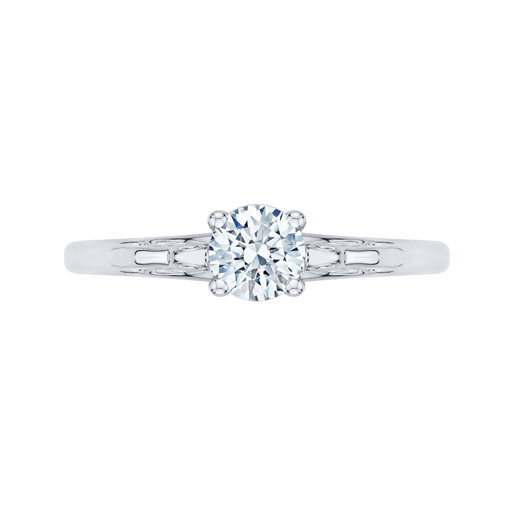 Diamond Solitaire Petite Engagement Ring in 14K White Gold