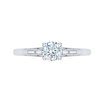 Diamond Solitaire Petite Engagement Ring in 14K White Gold