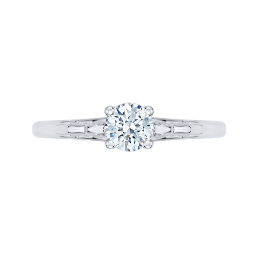 Diamond Solitaire Petite Engagement Ring in 14K White Gold