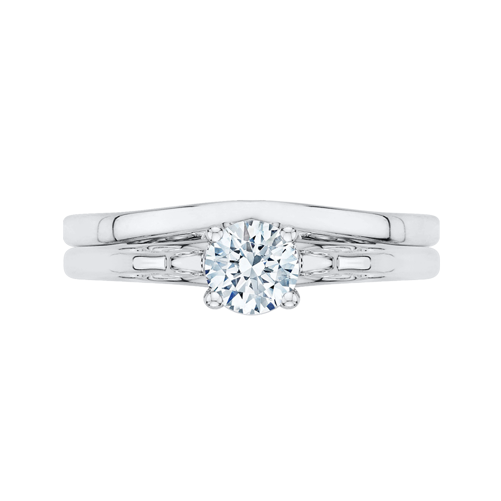 Diamond Solitaire Petite Engagement Ring in 14K White Gold