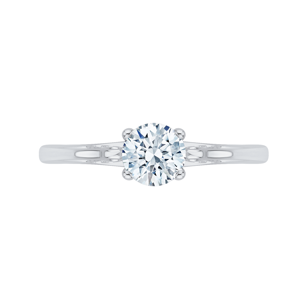 Diamond Solitaire Petite Engagement Ring in 14K White Gold