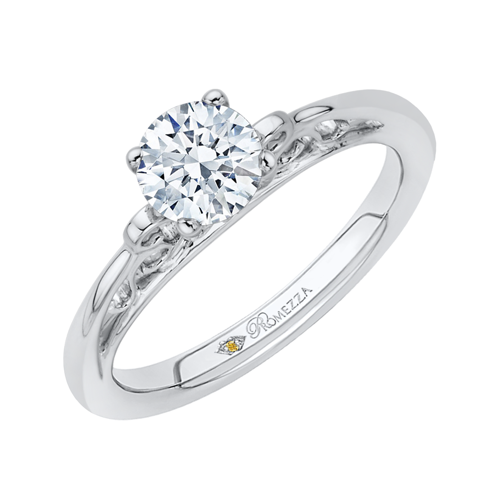 Diamond Solitaire Petite Engagement Ring in 14K White Gold