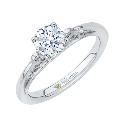 Diamond Solitaire Petite Engagement Ring in 14K White Gold