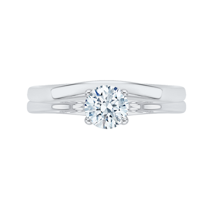 Diamond Solitaire Petite Engagement Ring in 14K White Gold