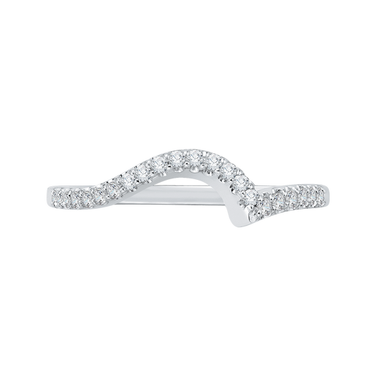 Diamond Curved Wedding Band in 14K White Gold