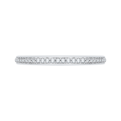 Round Diamond Wedding Band in 14K White Gold