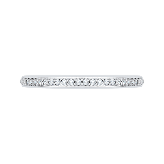 Round Diamond Wedding Band in 14K White Gold