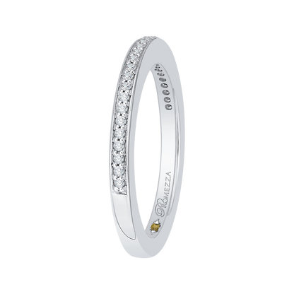 Round Diamond Wedding Band in 14K White Gold