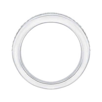 Round Diamond Wedding Band in 14K White Gold