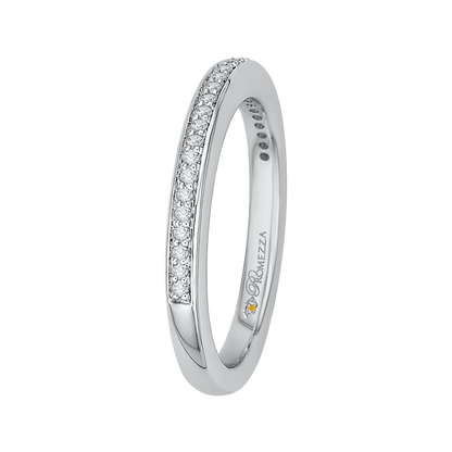 Round Diamond Wedding Band in 14K White Gold