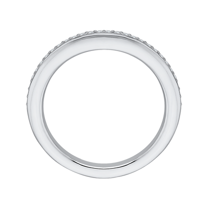Round Diamond Wedding Band in 14K White Gold