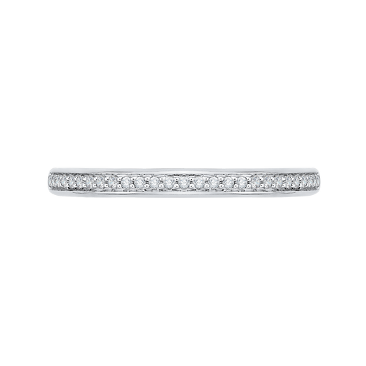 Round Diamond Wedding Band in 14K White Gold