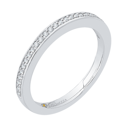 Round Diamond Wedding Band in 14K White Gold