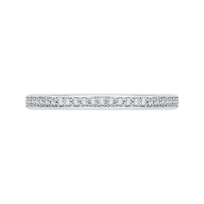 Round Diamond Wedding Band in 14K White Gold