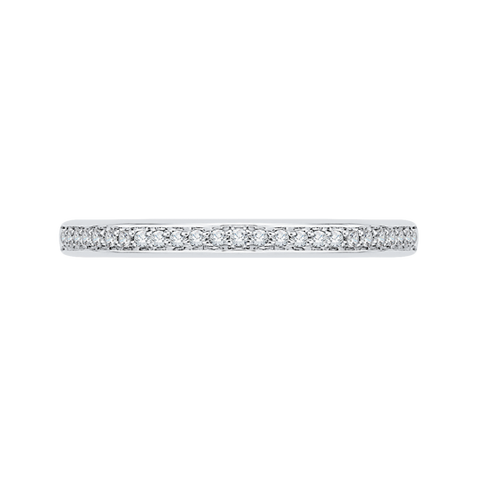Round Diamond Wedding Band in 14K White Gold