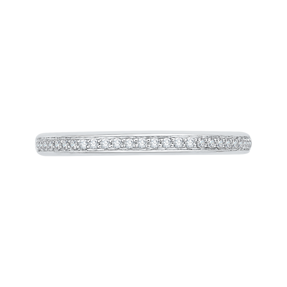 Round Diamond Wedding Band in 14K White Gold