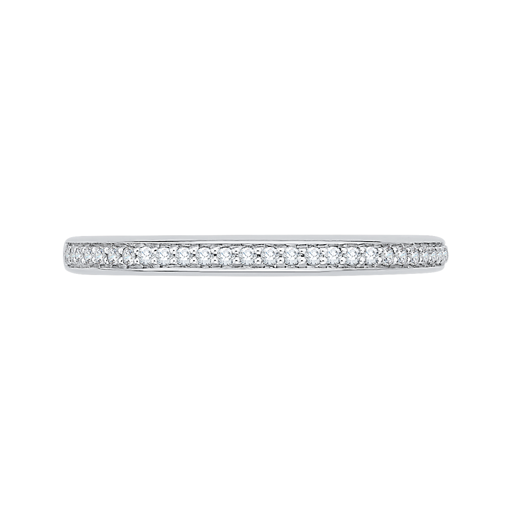 Round Diamond Wedding Band in 14K White Gold
