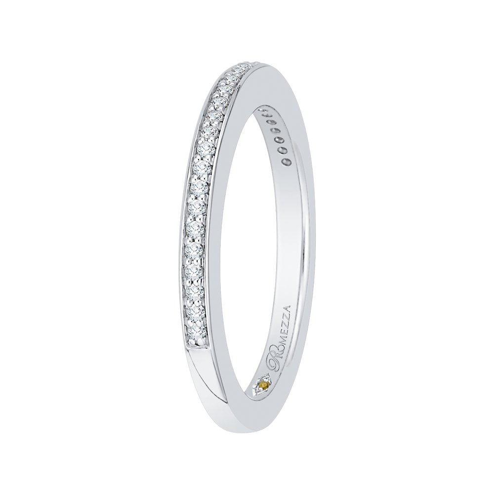 Round Diamond Wedding Band in 14K White Gold
