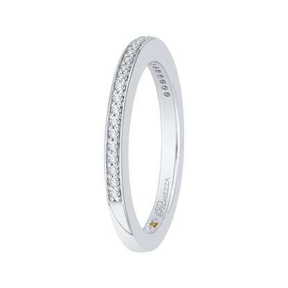 Round Diamond Wedding Band in 14K White Gold