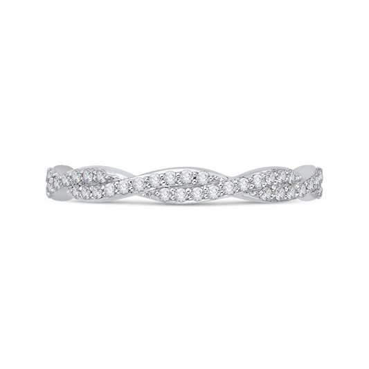 Diamond Criss-Cross Wedding Band in 14K White Gold