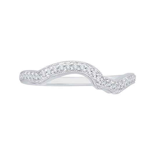 Round Diamond Wedding Band in 14K White Gold