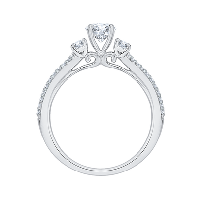 Split Shank Round Diamond Engagement Ring in 14K White Gold