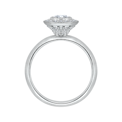 Round Diamond Halo Engagement Ring in 14K White Gold