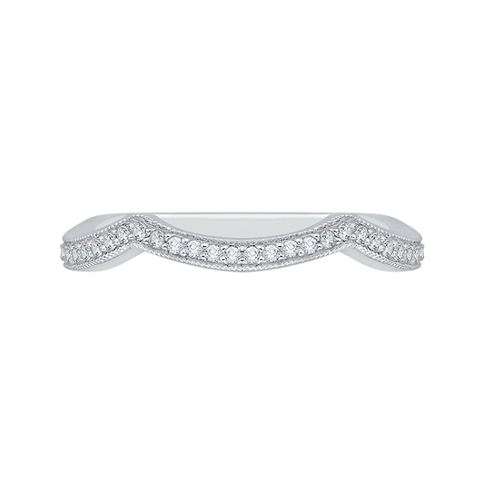 Round Diamond Wedding Band in 14K White Gold