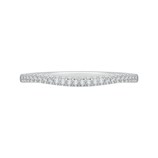 Diamond Curved Wedding Band in 14K White Gold