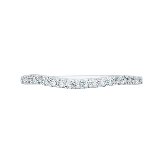 Round Diamond Half-Eternity Wedding Band In 14K White Gold