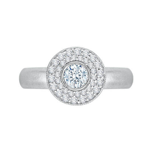 Diamond Double Halo Engagement Ring in 14K White Gold