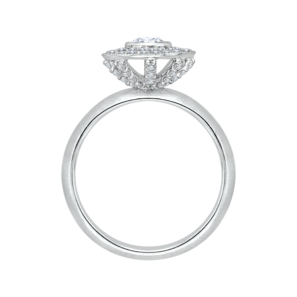 Diamond Double Halo Engagement Ring in 14K White Gold