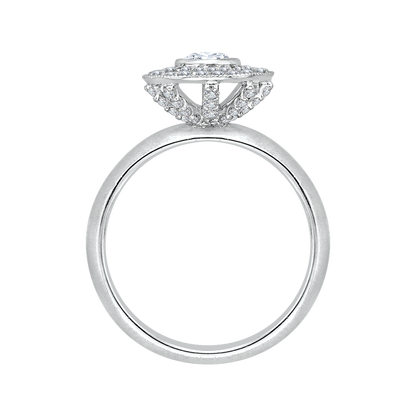 Diamond Double Halo Engagement Ring in 14K White Gold