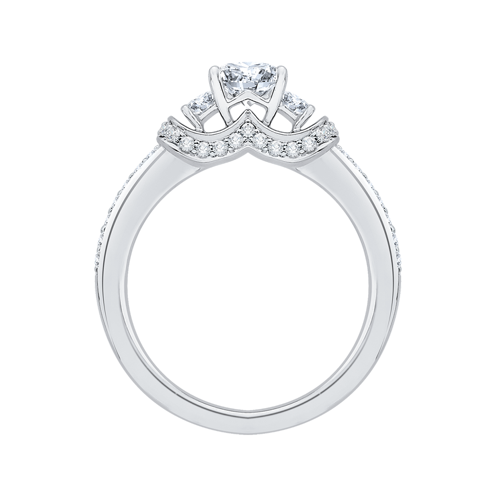 Diamond Three-Stone Engagement Ring In 14K White Gold